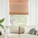 CHICOLOGY Bamboo Roman Shade, Cordless Light Filtering Woven Wood Window Treatment for Living Room, Dining Room, Kitchen & Office, Natural Bamboo Blinds for Boho Coastal Decor, Squirrel, 31"W x 48"H