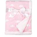 Soft Chenille Sherpa Receiving Blanket (30" x 35"), 3D Pink, Warm and Cozy for Boys and Girls, Ideal for Baby Carrier, Stroller, and Travel