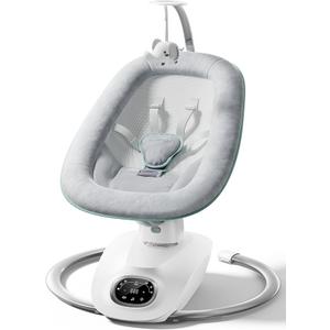 Momcozy CocoSway Electric Baby Swing for Infants, 180° Rotating Seat, Grey
6 Parent-Like Sway Motions, 4 Speeds, Remote Control and Machine-Washable Cover