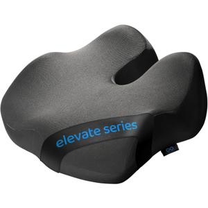 Everlasting Comfort Elevate Series Doctor Recommended Memory Foam Seat Cushion for Office Chairs & Car - Ergonomic Desk Accessories - Cushions for Tailbone Pain Relief (Charcoal Black, Large) (Standard)