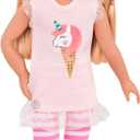Glitter Girls 14-Inch Fashion Doll - Blonde Hair & Blue Eyes - Pink Tunic, Striped Leggings, Hair Bow & Ballet Shoes Dolls for 3+ Years Year Old Girls Lacy