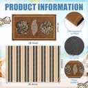 Drydiet 2 Pcs Summer Seashell Layered Doormat Set, Coastal Beach Outdoor Front Door Mat with Striped Rug, House Porch Decor Non Slip Entryway Door Mat for Patio Farmhouse Decor