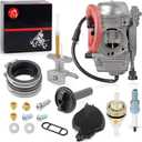 Carburetor Carb and Fuel Valve Petcock + Lever Intake Manifold For Kawasaki Prairie 360 KVF360 4x4 2003-2013