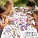 3 x Easter Giant Coloring Tablecloth 72 x 31 Inch Jumbo Paper Coloring Activity Poster Happy Easter Party Decorations for Family Classroom Games Coloring Table Cover