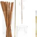 2 in 1 Glass Incense Holder for Sticks, Wooden Base Incense Burner with Metal Brush for Meditation Yoga Spa Office Home Decor Gifts(Brown,Natural Wood Color) (Natural Wood)