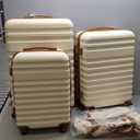 Coolife Suitcase Set 3 Piece Luggage Set Carry On Hardside Luggage with TSA Lock Spinner Wheels (White, 5 piece set)