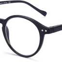 ZENOTTIC Reading Glasses Blue Light Blocking Round Glasses for Men Women Magnification 0.0 1.0 1.5 2.0 2.5 3.0 3.5 (Black)