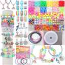 LovelyMoon Bracelet Making Kit 3400 Pcs Beads for Charm Friendship Jewelry Making Supplies Unicorn Mermaid Art Crafts Birthday Christmas Gifts for Girls Ages 6 7 8 9 10 11 12 Years Old