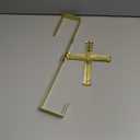 Frienda 15.7" Wreath Hanger for Front Door Cross Wreaths Hangers Metal Gold Over The Door Hooks Easter Christian Religious Wall Decor for Wall Home Garden Spring Porch