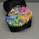 Caliart Alcohol Markers Brush Tip - 121 Colors Dual Tip Artists Coloring Markers Set Brush & Fine, with Case Permanent Alcohol Based Colored Sketch Pens, Art Supplies Gifts for Adults Drawing