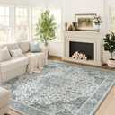 jinchan Area Rug 8x10 Vintage Washable Floral Rug Retro Distressed Non Slip Accent Floor Cover Thin Indoor Boho Soft Carpet for Living Room Bedroom Dining Room Grey