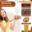 75 Sets Loaf Pans Disposable Paper Baking Loft Mold Bulk 6 x 2.5 x 2 Inch Rectangle Baking Pans with Bags Ties for Quick Bread Small Pumpkin Breads, Microwave Oven Freezer Safe