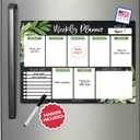 Hadley Designs Magnetic Weekly Planner for Fridge - Chalk Weekly Dry Erase Board, Week Magnetic Calendar for Refrigerator, Week Planner Board, Magnet Schedule Planners for Fridge