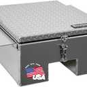 Buyers Products 1705381 Diamond Tread Aluminum In-Frame Truck Tool Box w/Notched Bottom, 12" H x 24" D x 32" W, Truck Box for Between Truck Frame Rails, Adjustable Latch, Includes Mounting Kit