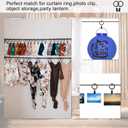 42 Pack Curtain Rings with Clips 1.5" Interior Diameter,Metal Drapery Clips with Rings,Black Curtain Clips,Strong Vintage Decorative Rustproof Drapery Ring with Hooks for Bathroom,Bedroom and Kitchen
