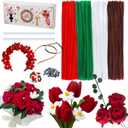 JollyPetal&Twig Present Box Pipe Cleaners Craft,Chenille Stems Plush Craft Kit 4 Colors,White Pipe Cleaners Kit for Wedding Gifts 200PCS (Chrismas)