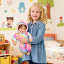 ARTST Reborn Baby Doll Accessories with Bassinet, Rainbow Unicorn Doll Clothes Outfit Set for 17-22 inch Newborn Babies,Realistic Toy for 3-12 Girls Boys(NO Doll)