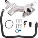 Engine Coolant Housing Water Outlet Aluminum with Hose - Repalcement for Chevy Cruze, Sonic, Trax and Buick Encore 1.4L - Replaces 25193922, 13251447 and More (Housing & 1 Hose)