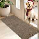 BEQHAUSE Dirt Trapper Door Mat 20" x 48", Non-Slip Washable Doormats Entrance Mat, Dirt Resistant and Absorbent Welcome Mat, Low Profile Floor Mats for Front Back Door and Entryway, Beige