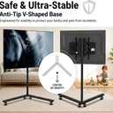 Rolling TV Stand Mount for 40” to 70” TVs up to 88 lbs, Height Adjustable TV Stand Mount Max VESA 600x400, Mobile TV Floor Stand on Wheels, TV Stands for Living Room, Bedroom, Office