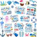 Cruise Door Magnets Decoration 27 Pcs, Summer Beach Cruise Ship Door Decoration Magnetic Refrigerator Car Stickers, Sea Navigation Door Magnet Cruise Ship Essentials for Cabin Carnival Party Decor
