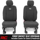 Rough Country Neoprene Seat Covers for 15-22 F-150 |17-22 Super Duty - 91016, Black, Front
