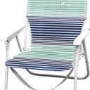 Caribbean Joe Folding Beach Chair, 1 Position Lightweight and Portable Foldable Outdoor Camping Chair with Carry Strap, Horizon Stripe