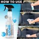 MAXLONE Car Spray with Triphene Technology, Quick Spray & Wipe All Purpose Waterless Detailer - Clean, Shine, Protect Paint, Glass, Wheels, Trim Without Pre-Washing (2, 20oz w 4 Micro Fiber Cloth) (EXP 07/13/26)