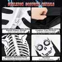 Waipfaru Halloween Skeleton Costume Women-Skeleton Onesie Adult -Front and Back Bone Print with Zip Up Hooded (Medium)