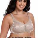 Wingslove Women's Full Coverage Minimizer Bra Wirefree Plus Size Bras Non-Padded Large Busts Comfort Straps Support (Toffee,42D)