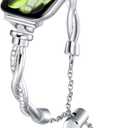 for Apple Watch Bands for Women, Bling Metal Strap for Apple Watch Series 11,10, Slim Stainless Steel Replacement for iWatch 9,8,7,6,5,4,SE3,SE 2nd,Ultra 3,2,1, 38mm,40mm,41mm 42mm 44mm 45mm