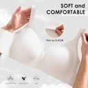 Seamless Wireless Bra for Women with Support - No Underwire Full Coverage Push Up Comfort Bras - Back Fat Smoothing No Wire Bralette for Womens(White,XXL)