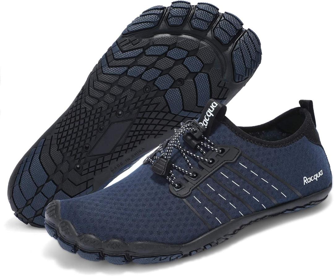 Racqua Water Shoes Quick Dry Barefoot Beach Aqua Sport Swim Surf Pool Hiking Diving Walking for Men Women (Wz112-blue), Size: 8 Women/7 Men