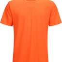 Mens Short Sleeve Shirts Casual,Soft Tshirts,Plain Summer Casual Wear Tee,Crew Neck Undershirts for Men (Orange, XL)