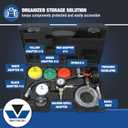 Mastercool 43306 HeavyDuty Cooling System Pressure Test & Refill Kit ShopAir Leak Tester and Vacuum Fill Tool with Vacuum Attachments & HeavyDuty Adapters U.S. Quality and Support