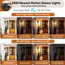 BesLowe 14 Upgraded Motion Sensor Outdoor Wall Lights, Dusk to Dawn Porch Lights Outdoor Wall Sconces, 3 Lighting Modes Exterior Lighting Fixtures with Hooks, Black Outside Lights for House, 2-Pack