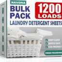 1200 Loads Laundry Detergent Sheets, Eco-friendly Laundry Sheets, Powerful Cleaning, Suitable for Homes, Dorms, and Apartments - [Fresh Scent]