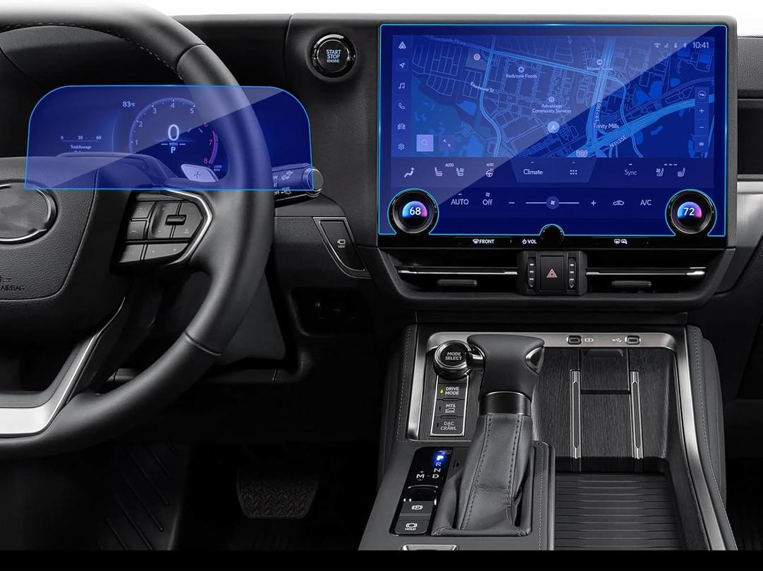 Suitable for 2024-2025 Lexus GX 550 Premium/550 Luxury+/550 Overtrall14+12.3-inch screen protector film 9H Blue Tempered Glass GPS Navigation Touchscreen Protector accessories