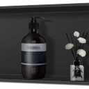 Shower Niche Insert Tile Ready, Bathroom Livingroom Wall Niche, Long Shower Niche 37" X 13", Black, No Tile Needed Over Mount Installation