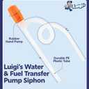 Luigi's Siphon Pump - Siphon Hose for Water & Gasoline Fuel Transfer - Large Hand Water Pump for Squeezing Gas Lawn Mowers & Manual Pumping Petrol Liquid Syphon Alcohol and more