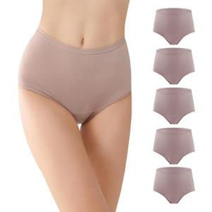 BATTEWA Incontinence Underwear for Women Washable, Leak Proof Underwear High Waist Cotton,Bladder Leakage 50ML (5Blush, Large, 5 Pack)