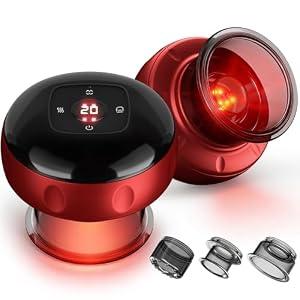 Cupping Set Cupping Massager, Red Light Cupping Therapy Set with 2 Modes for Targeted Pain Relief, Muscle Soreness, Cupping Kit with Adjustable Levels Suction and Heat, 2 Set