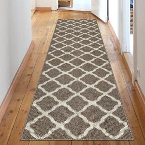 SHACOS Runner Rug 2x8 ft Washable Entryway Runner Rugs Non Slip Rubber Backing Hallway Rug Runner Stain Resistant Kitchen Carpet Runners, Brown