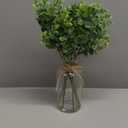 Zheart Fake Eucalyptus Stems in Glass Vase with Faux Water,14" Artificial Plants Eucalyptus Leaves for Shelf Desk Bathroom Farmhouse Room Coffee Table Home Decor (Sage Green)