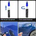 SYOAUTO Blue Touch Up Paint for Tesla Model Y 3 X S Car Touch Up Paint Pen 0.4 oz Automotive Scratch Repair Pen Brush and Tip 2 in 1 Pen (Deep Blue Metallic PPSB)