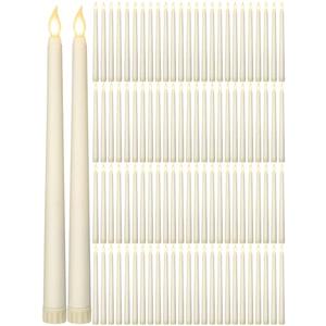 Retisee 220 Pcs 11 Inch Flameless Taper Candles LED Candles Bulk Battery Operated Taper Candle Flickering LED Candlesticks for Valentines Birthday Wedding Party Decor (Classic Style,Ivory)