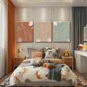 Wodkwq Nursery Wall Art Safari Animal Canvas Prints Boy Baby Room Decor Poster Toddler Room Decoration Minimalist Boho Jungle Painting Pictures Set of 3 for Kids Bedroom Bathroom 12x16in Framed