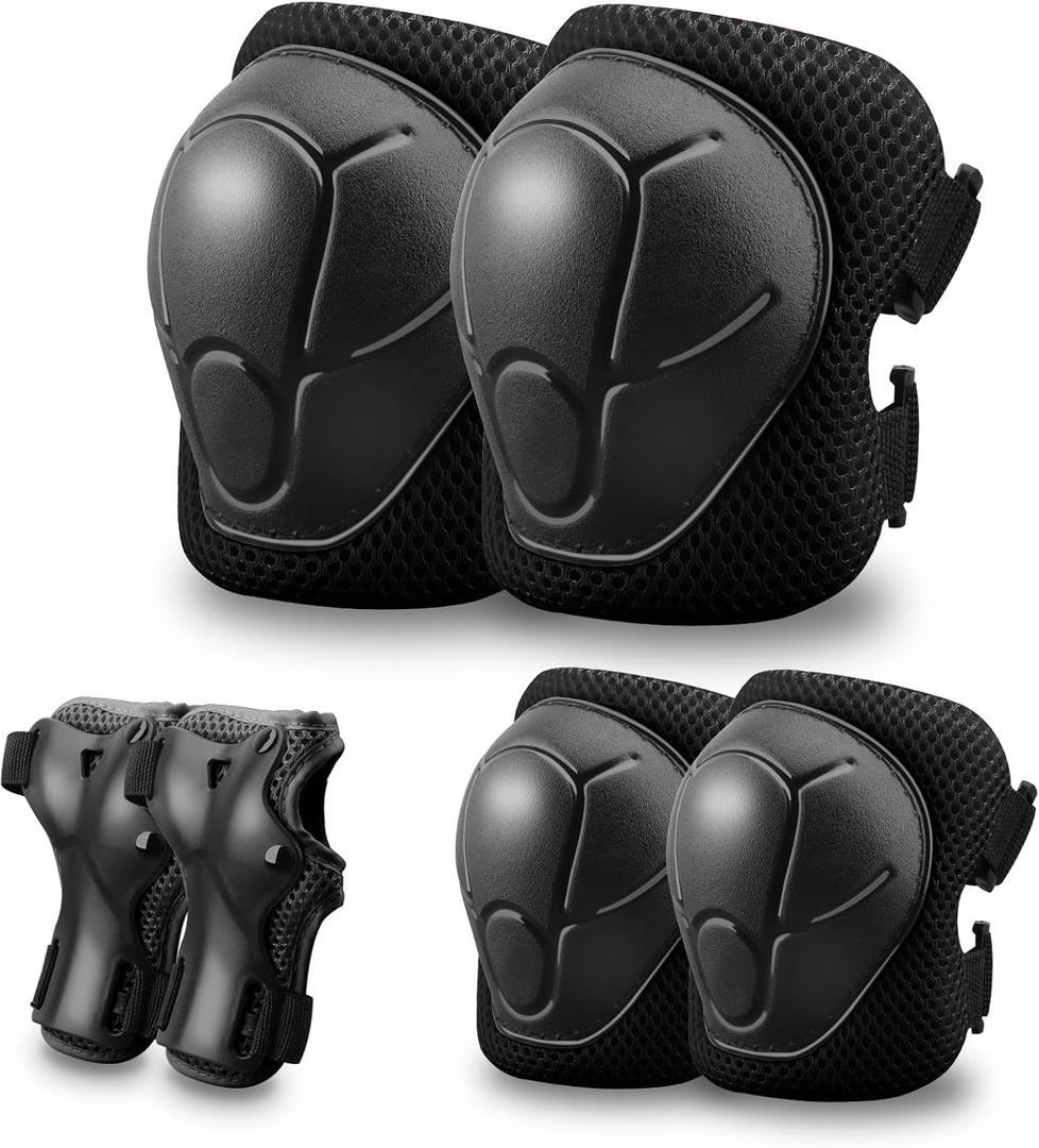 Kids Protective Gear Set Knee Pads for Kids 3-14 Years Toddler Knee and Elbow Pads with Wrist Guards 3 in 1 for Skating Cycling Bike,Biking, Roller Skates, Scooters (M(8-14Years), Black) Kids Protective Gear Set Knee Pads for Kids 3-14 Years Toddler Knee and Elbow Pads with Wrist Guards 3 in 1 for Skating Cycling Bike,Biking, Roller Skates, Scooters (M(8-14Years), Black)
