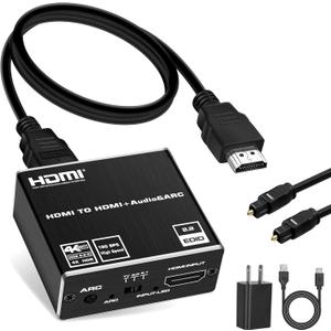 HDMI ARC to Optical Audio Adapter, NEWCARE 4K@60Hz H DMI Audio Splitter Converter, HDMI to Optical Toslink SPDIF+3.5mm Jack AUX Audio Out, Metal HDMI Audio Extractor Support Blue-Ray Play Soundbar
