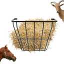 Wall Mount Hay Rack 27 Gallon Multiple Sided Goat Hay Feeder Heavy Duty Iron Wall Trough for Sheep Livestock Cattle in Farm Effortless Installation 31.5"*15.3"* 24.2"